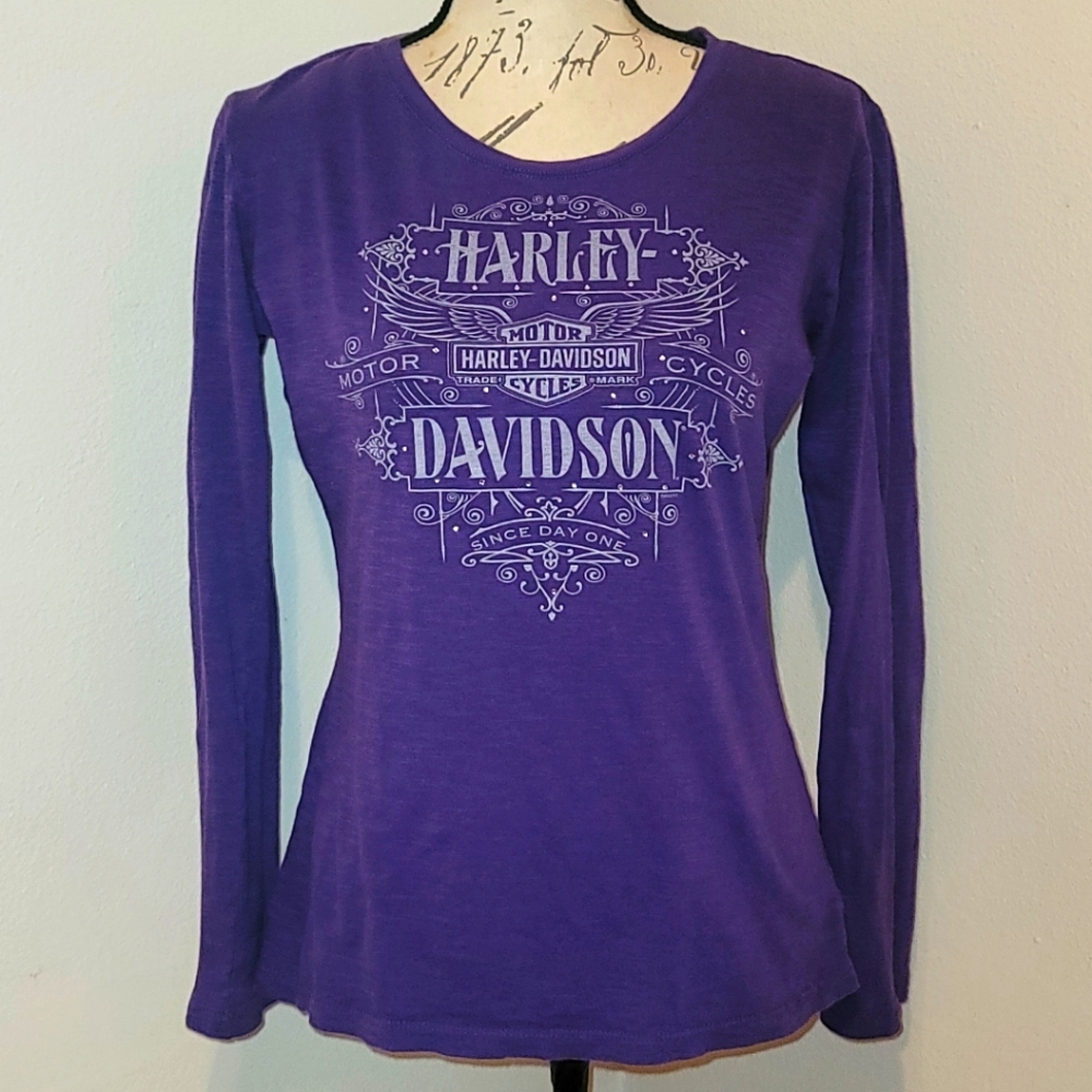 Harley-Davidson Purple Long Sleeve Logo Tee